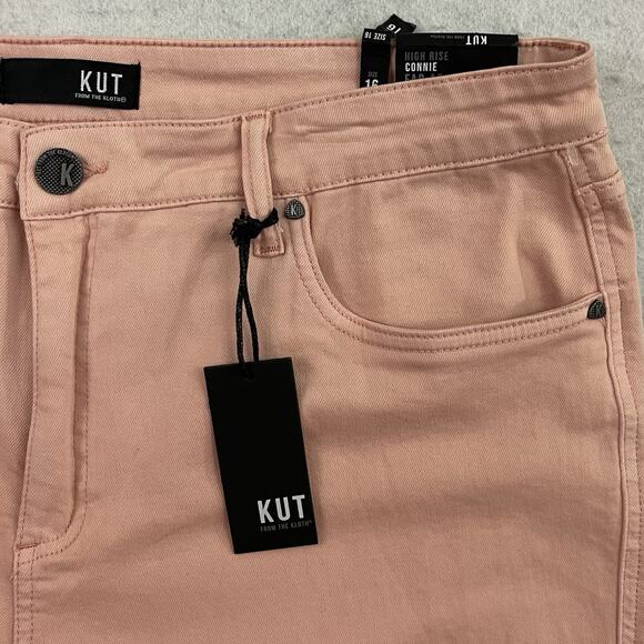Kut from the Kloth Jeans Womens 16 Pink Hi Rise Connie Raw Hem Skinny Jeans - Picture 9 of 16
